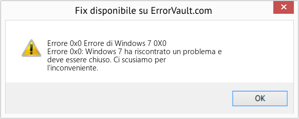 Fix Errore di Windows 7 0X0 (Error Codee 0x0)