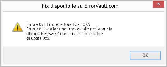 Fix Errore lettore Foxit 0X5 (Error Codee 0x5)