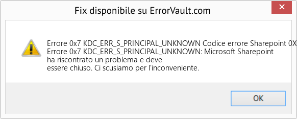 Fix Codice errore Sharepoint 0X7 Kdc_Err_S_Principal_Unknown (Error Codee 0x7 KDC_ERR_S_PRINCIPAL_UNKNOWN)
