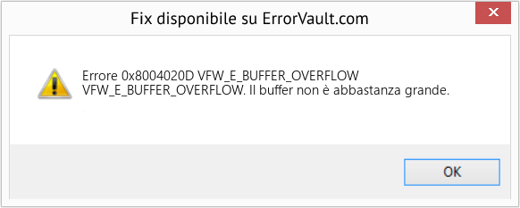 Fix VFW_E_BUFFER_OVERFLOW (Error Codee 0x8004020D)