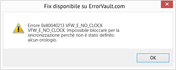 Fix VFW_E_NO_CLOCK (Error Codee 0x80040213)