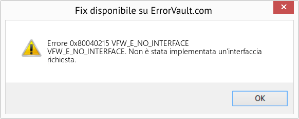 Fix VFW_E_NO_INTERFACE (Error Codee 0x80040215)