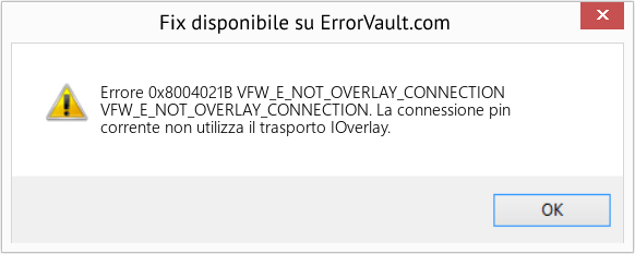 Download Error <?php echo $number; ?> (VFW_E_NOT_OVERLAY_CONNECTION) Repair Tool Fix VFW_E_NOT_OVERLAY_CONNECTION (Error Codee 0x8004021B)