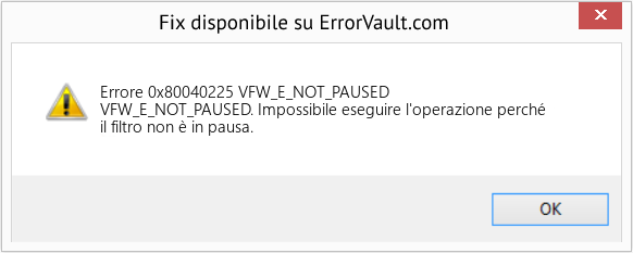 Fix VFW_E_NOT_PAUSED (Error Codee 0x80040225)