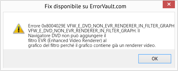Fix VFW_E_DVD_NON_EVR_RENDERER_IN_FILTER_GRAPH (Error Codee 0x8004029E)
