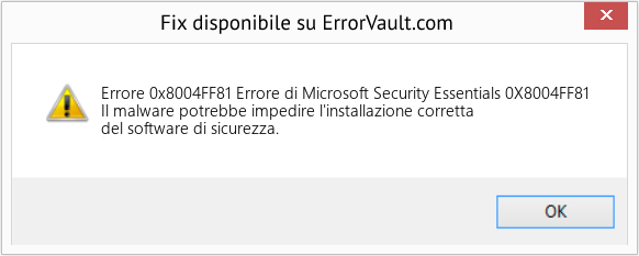 Fix Errore di Microsoft Security Essentials 0X8004FF81 (Error Codee 0x8004FF81)