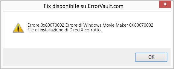 Fix Errore di Windows Movie Maker 0X80070002 (Error Codee 0x80070002)