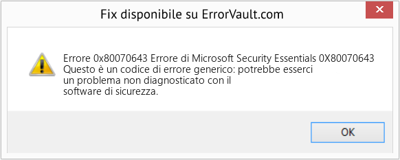 Fix Errore di Microsoft Security Essentials 0X80070643 (Error Codee 0x80070643)