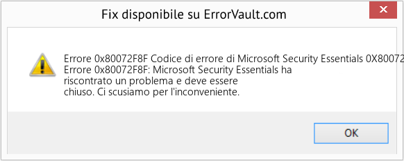 Fix Codice di errore di Microsoft Security Essentials 0X80072F8F (Error Codee 0x80072F8F)