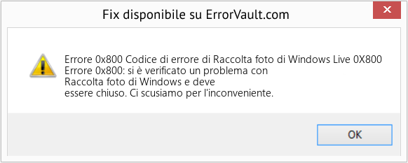 Fix Codice di errore di Raccolta foto di Windows Live 0X800 (Error Codee 0x800)