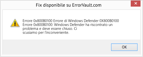 Fix Errore di Windows Defender 0X800B0100 (Error Codee 0x800B0100)