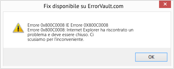 Fix IE Errore 0X800C0008 (Error Codee 0x800C0008)