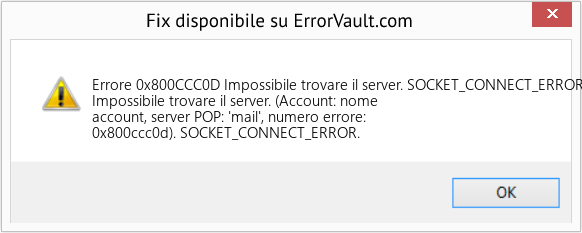 Fix Impossibile trovare il server. SOCKET_CONNECT_ERROR (Error Codee 0x800CCC0D)