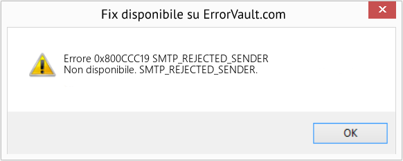 Fix SMTP_REJECTED_SENDER (Error Codee 0x800CCC19)