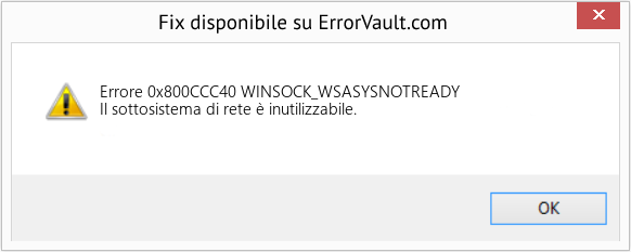 Fix WINSOCK_WSASYSNOTREADY (Error Codee 0x800CCC40)