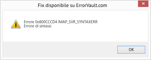 Fix IMAP_SVR_SYNTAXERR (Error Codee 0x800CCCD4)