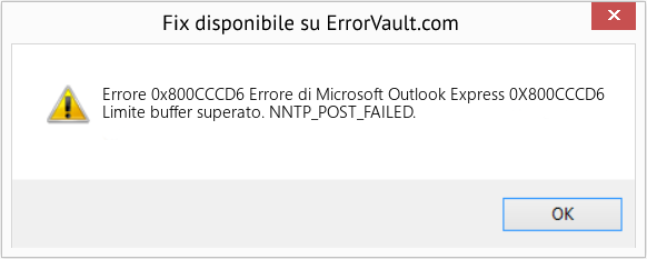 Fix Errore di Microsoft Outlook Express 0X800CCCD6 (Error Codee 0x800CCCD6)