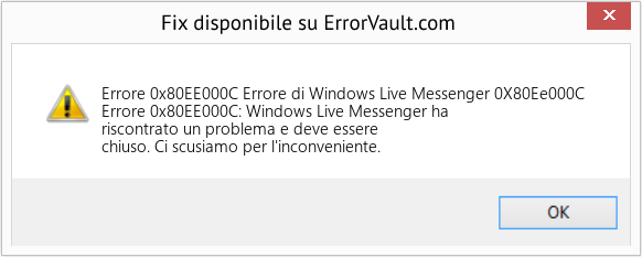 Fix Errore di Windows Live Messenger 0X80Ee000C (Error Codee 0x80EE000C)