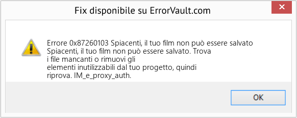 Fix Spiacenti, il tuo film non può essere salvato (Error Codee 0x87260103)