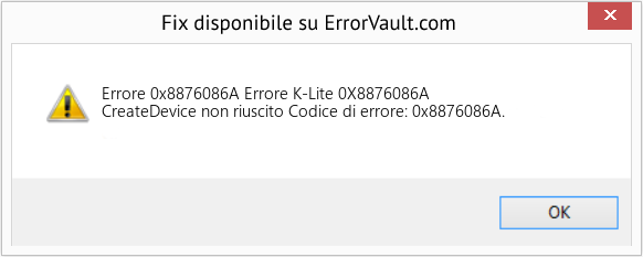 Fix Errore K-Lite 0X8876086A (Error Codee 0x8876086A)