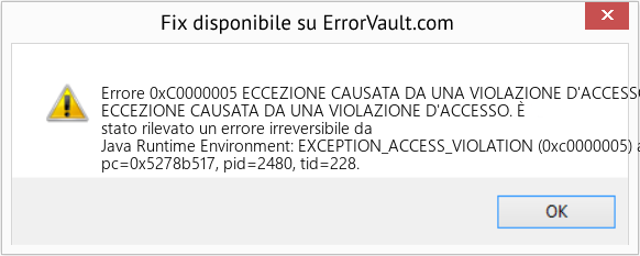 Fix ECCEZIONE CAUSATA DA UNA VIOLAZIONE D'ACCESSO (Error Codee 0xC0000005)