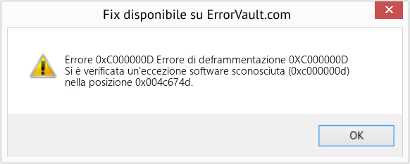Download Error <?php echo $number; ?> (Errore di deframmentazione 0XC000000D) Repair Tool Fix Errore di deframmentazione 0XC000000D (Error Codee 0xC000000D)
