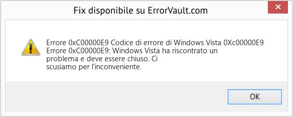 Fix Codice di errore di Windows Vista 0Xc00000E9 (Error Codee 0xC00000E9)