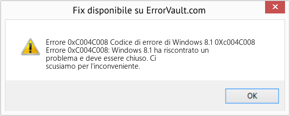 Fix Codice di errore di Windows 8.1 0Xc004C008 (Error Codee 0xC004C008)