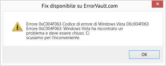 Fix Codice di errore di Windows Vista 0Xc004F063 (Error Codee 0xC004F063)