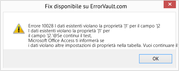 Fix I dati esistenti violano la proprietà '|1' per il campo '|2 (Error Codee 10028)