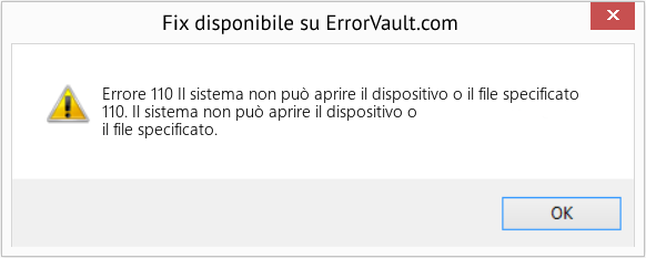 Fix Il sistema non può aprire il dispositivo o il file specificato (Error Codee 110)