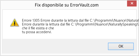 Fix Errore durante la lettura dal file C: \Programmi\Nuance\NaturallySpeaking12\Program\dgnee.exe (Error Codee 1305)