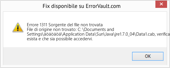 Fix Sorgente del file non trovata (Error Codee 1311)