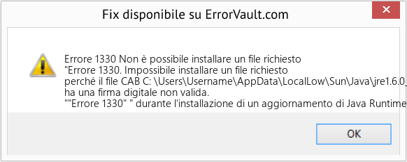 Download Error <?php echo $number; ?> (Non è possibile installare un file richiesto) Repair Tool Fix Non è possibile installare un file richiesto (Error Codee 1330)
