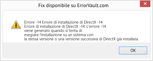 Fix Errore di installazione di DirectX -14 (Error Codee -14)