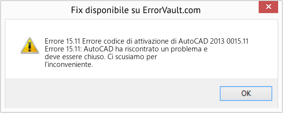 Fix Errore codice di attivazione di AutoCAD 2013 0015.11 (Error Codee 15.11)