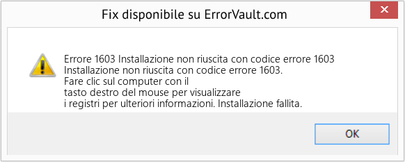 Download Error <?php echo $number; ?> (Installazione non riuscita con codice errore 1603) Repair Tool Fix Installazione non riuscita con codice errore 1603 (Error Codee 1603)