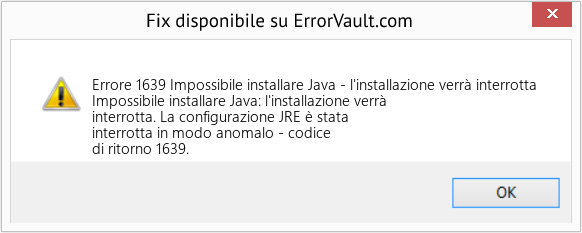 Fix Impossibile installare Java - l'installazione verrà interrotta (Error Codee 1639)