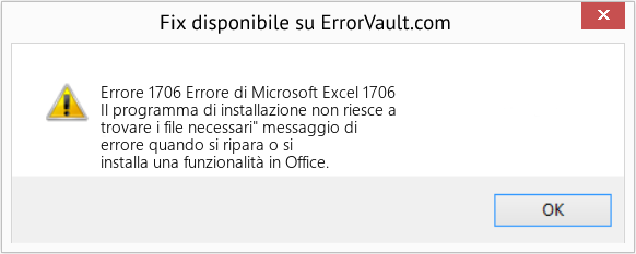 Fix Errore di Microsoft Excel 1706 (Error Codee 1706)