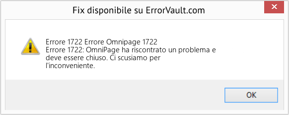 Fix Errore Omnipage 1722 (Error Codee 1722)