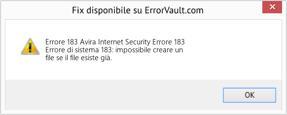 Fix Avira Internet Security Errore 183 (Error Codee 183)