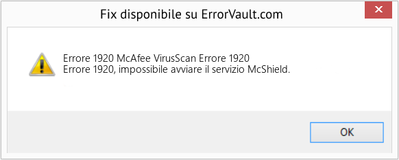 Fix McAfee VirusScan Errore 1920 (Error Codee 1920)