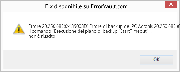 Fix Errore di backup del PC Acronis 20.250.685 (0x135003D) (Error Codee 20.250.685(0x135003D))