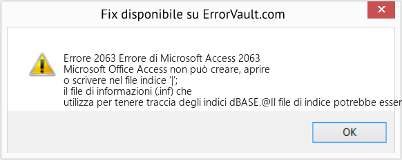 Fix Errore di Microsoft Access 2063 (Error Codee 2063)