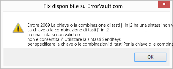 Fix La chiave o la combinazione di tasti |1 in |2 ha una sintassi non valida o non è consentita (Error Codee 2069)