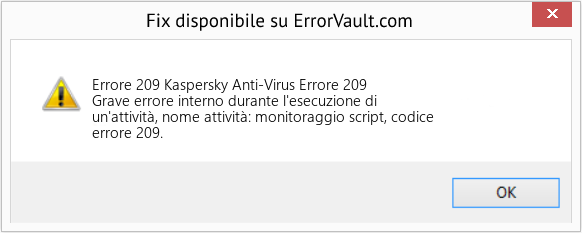 Fix Kaspersky Anti-Virus Errore 209 (Error Codee 209)