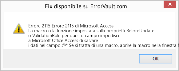 Fix Errore 2115 di Microsoft Access (Error Codee 2115)