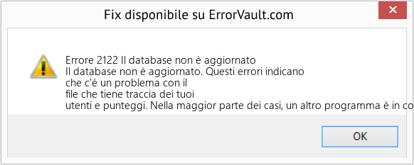 Fix Il database non è aggiornato (Error Codee 2122)