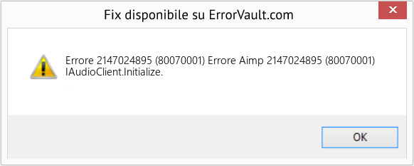 Fix Errore Aimp 2147024895 (80070001) (Error Codee 2147024895 (80070001))