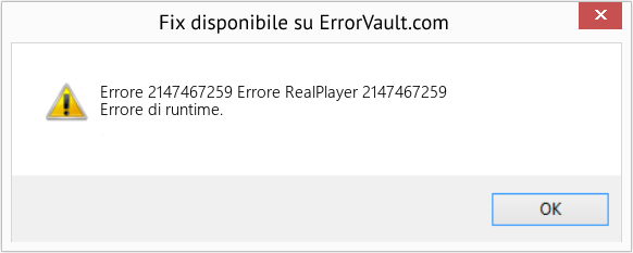Fix Errore RealPlayer 2147467259 (Error Codee 2147467259)